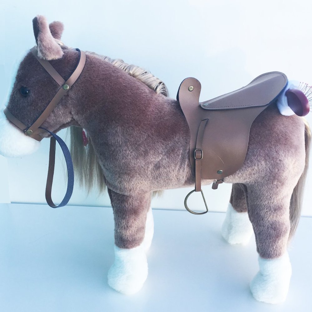 17.7" high Plush Horse Toy Stuffed Animal Toy w/Comb and Clip Prin - Picture 4 of 6